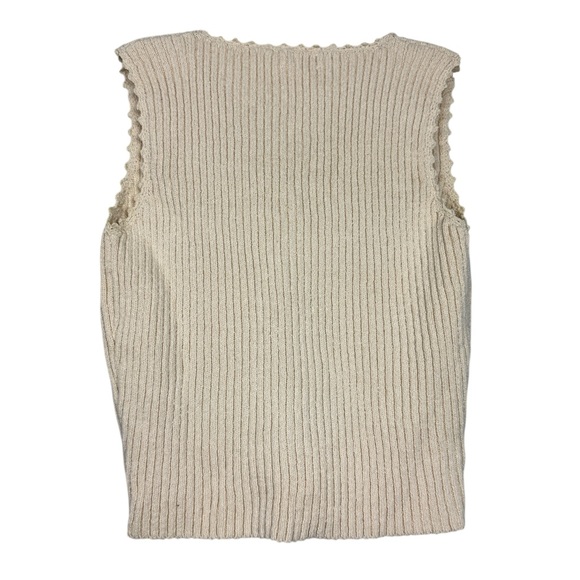 J Crew Cotton Ribbed Knit Button Cardigan Vest - Picture 3 of 5